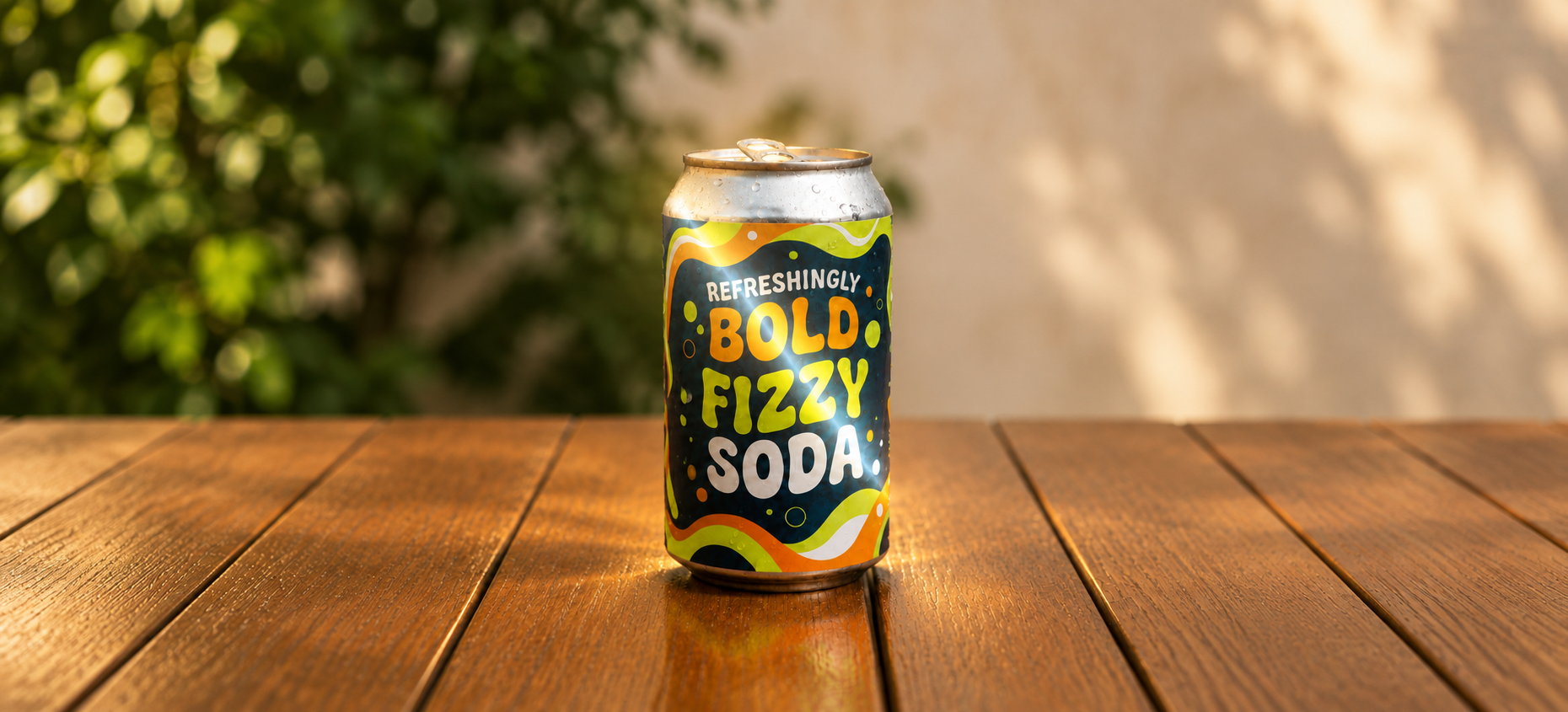 Bold Fizzy Soda can in an AI-generated product video scene